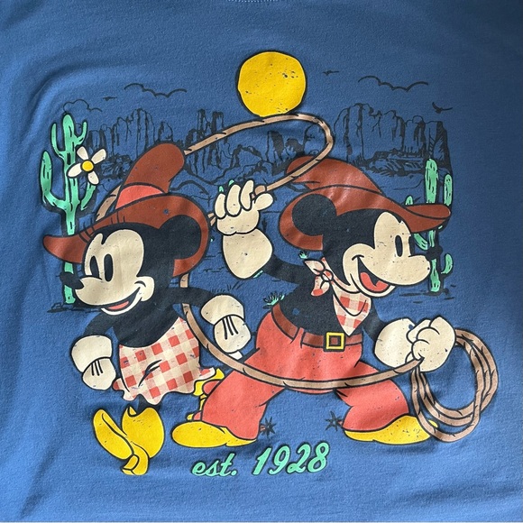 •Disney• Mickey & Minnie Mouse Blue Crop Top - Size 3X - Picture 4 of 7